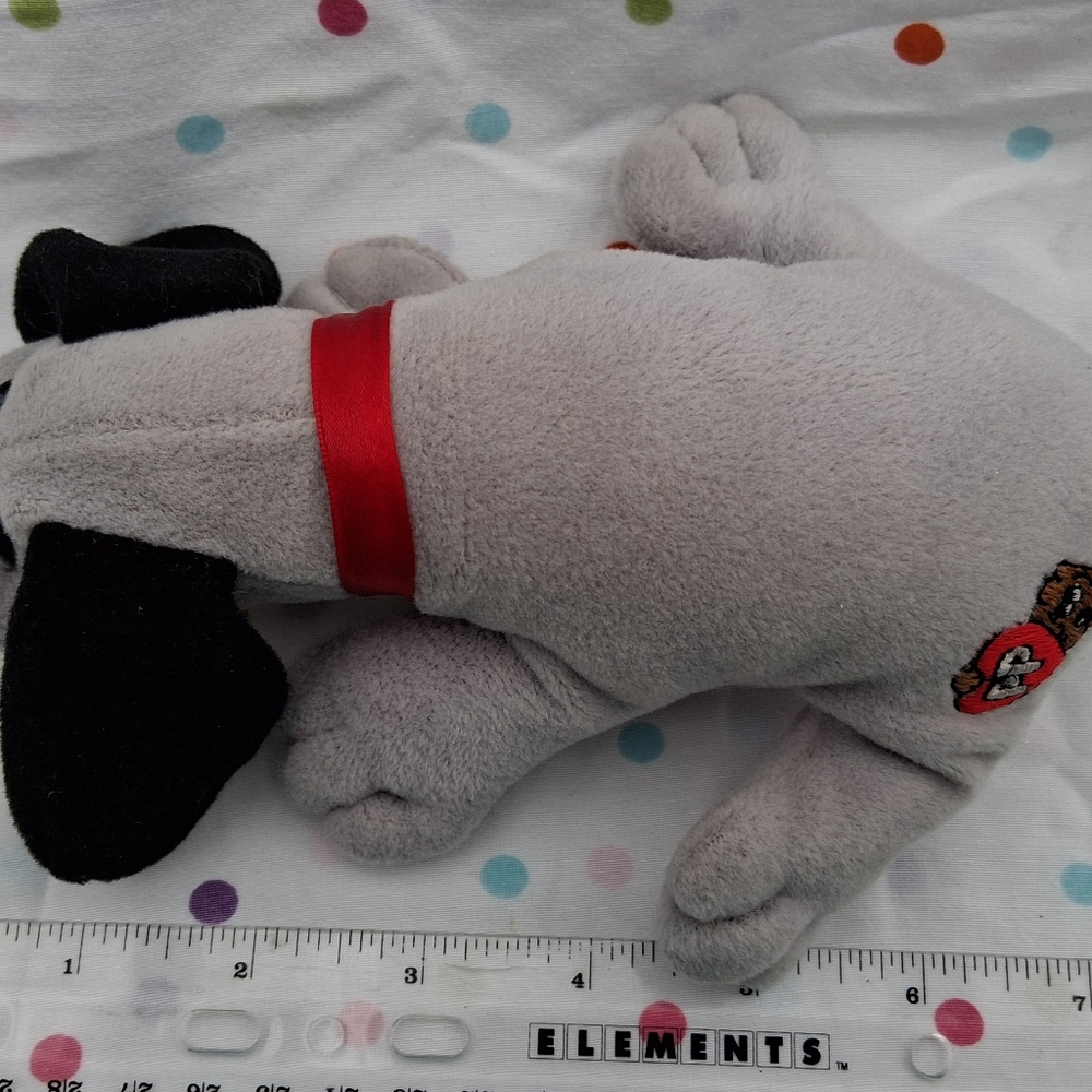 2 Vintage Tonka Pound Puppies Plush 8" Gray Dog/Brown Spots Gray Dog/Black Ears - Picture 8 of 8